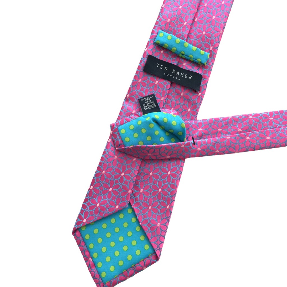 Ted Baker Flower Woven Silk Neck Tie Like New - Picture 5 of 7